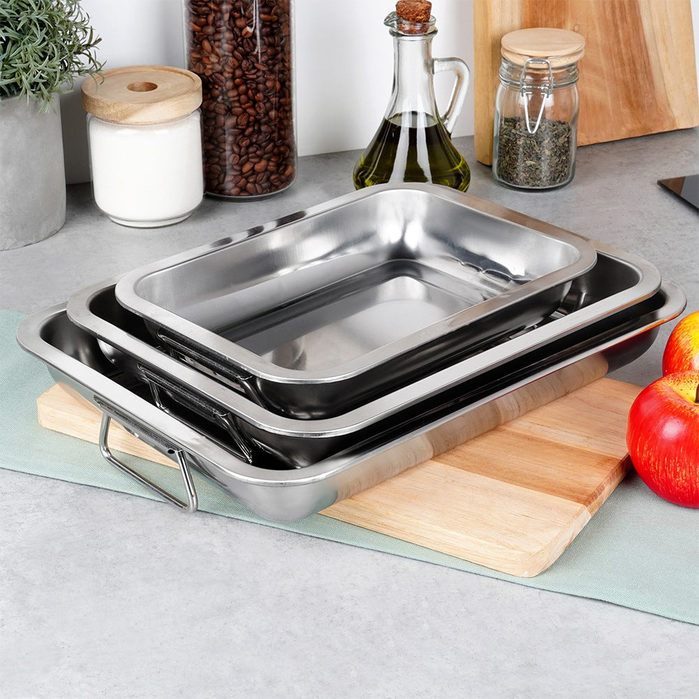 Rectangular steel roasting pan 3 pcs.