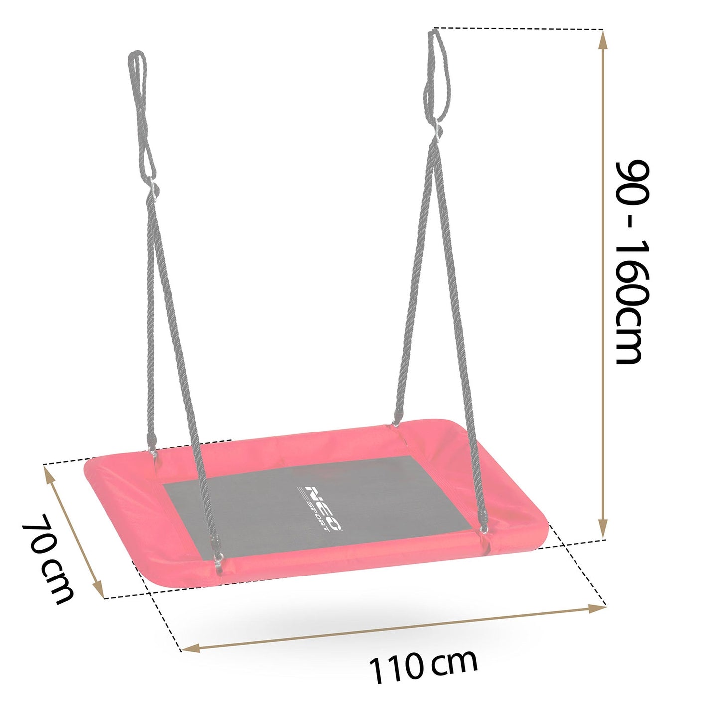Rectangular stork's nest swing Neo-Sport Swingo 110 x 70 cm