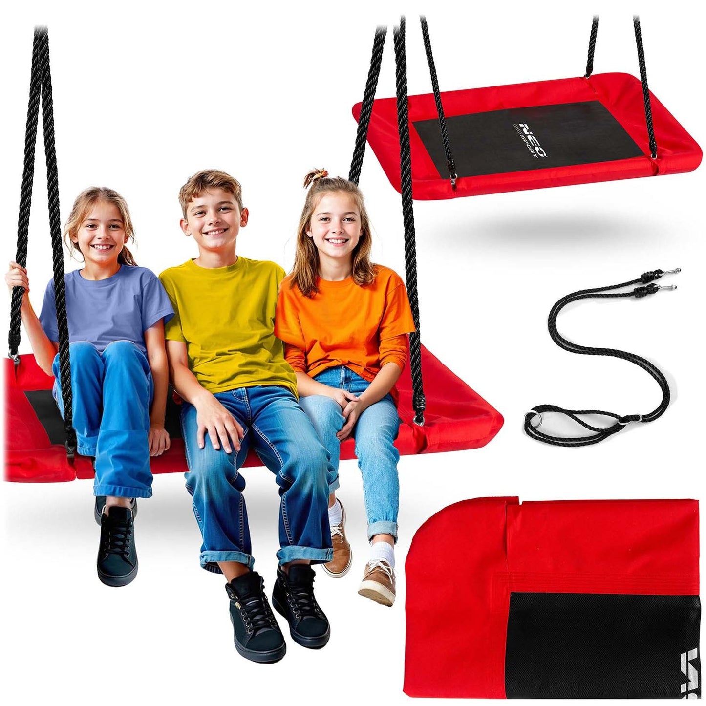 Rectangular stork's nest swing Neo-Sport Swingo 110 x 70 cm