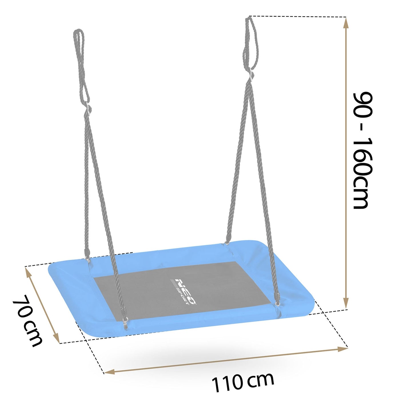 Rectangular stork's nest swing Neo-Sport Swingo 110 x 70 cm