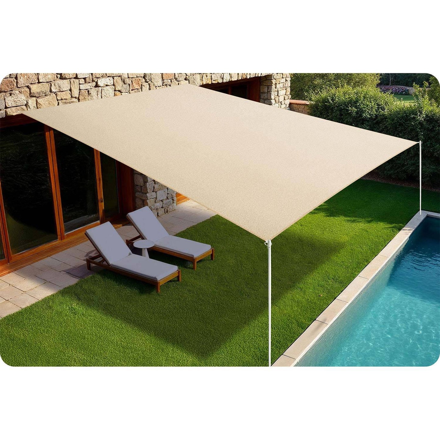 Rectangular sunshade sail 3x4m Plonos PL-885 beige