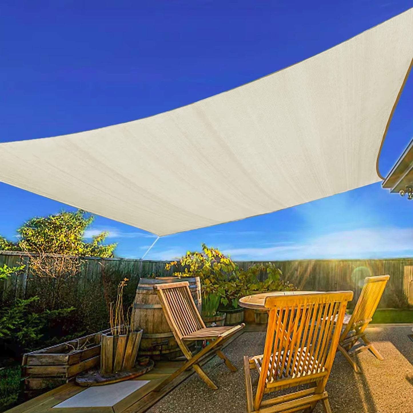 Rectangular sunshade sail waterproof canopy 2x3m ModernHome - beige