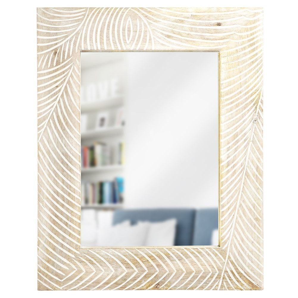 Rectangular wall mirror 50x40 cm in elegant mango wood
