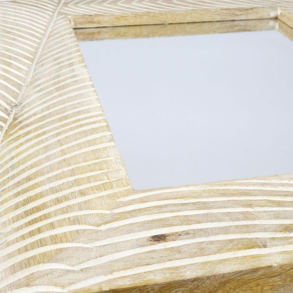 Rectangular wall mirror 50x40 cm in elegant mango wood