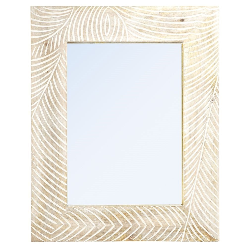 Rectangular wall mirror 50x40 cm in elegant mango wood