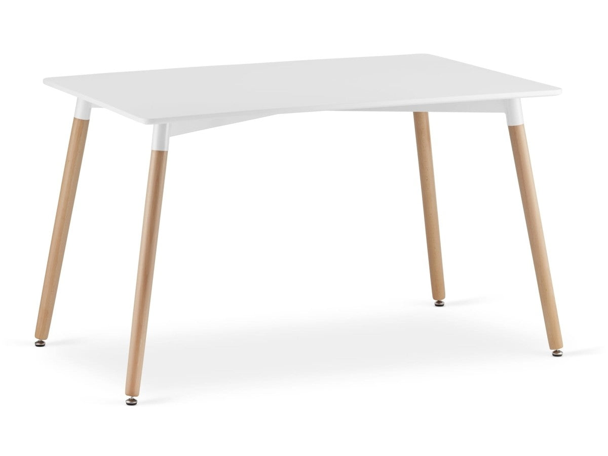 Rectangular wooden dining table 120cm x 80cm - white