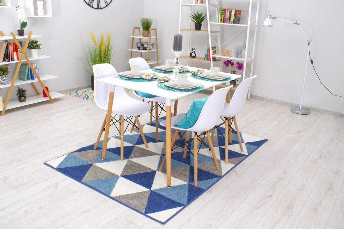 Rectangular wooden dining table 120cm x 80cm - white
