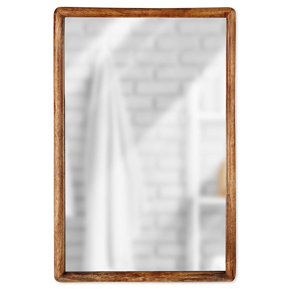 Rectangular wooden wall mirror 40x60 cm