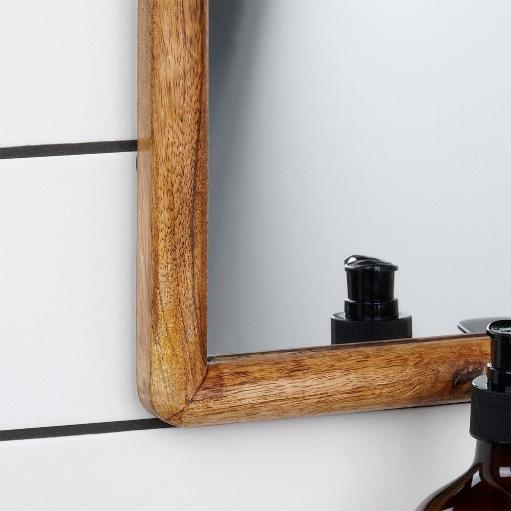 Rectangular wooden wall mirror 40x60 cm