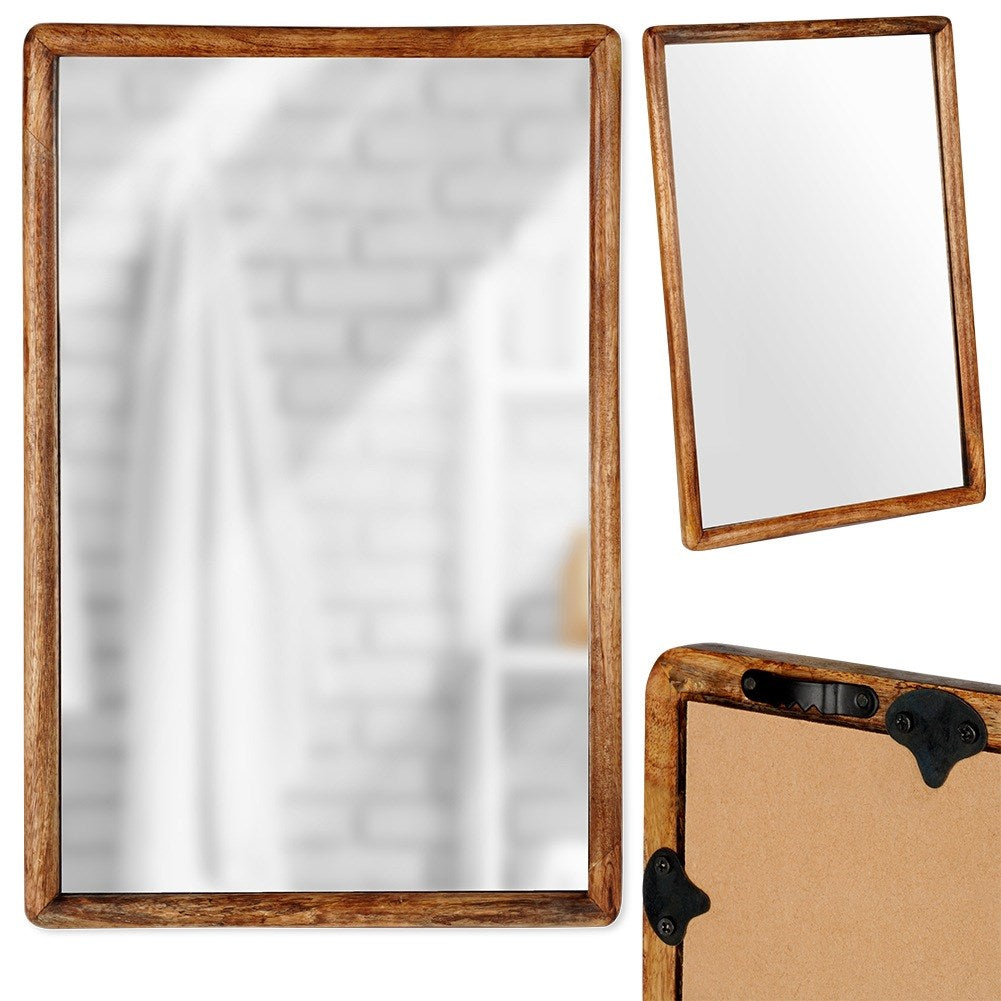 Rectangular wooden wall mirror 40x60 cm