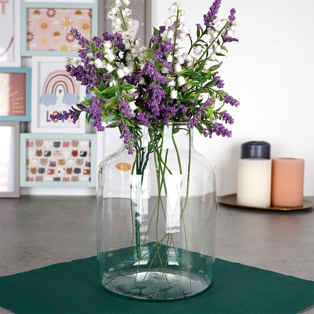 Recycled Glass Vase in Blue for Flowers and Decoration