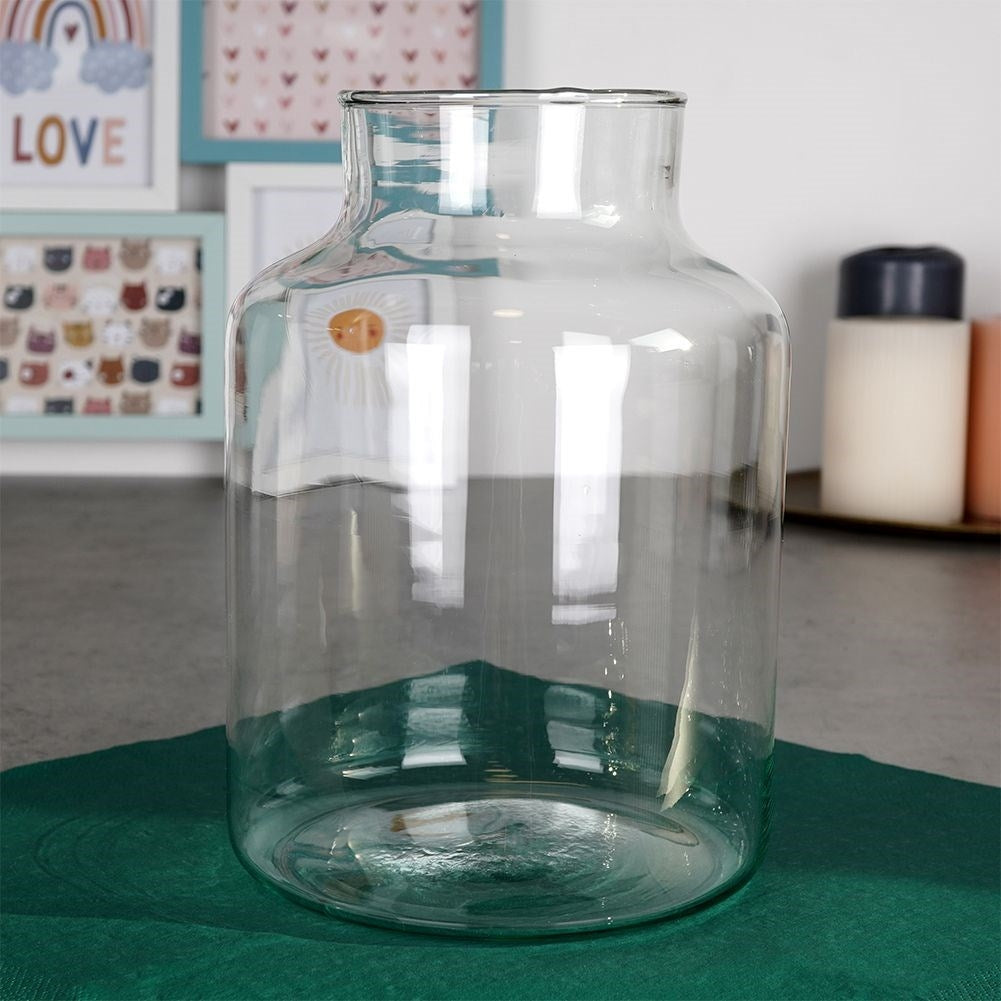 Recycled Glass Vase in Blue for Flowers and Decoration