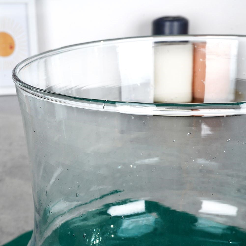 Recycled blue glass vase for fresh and artificial flowers