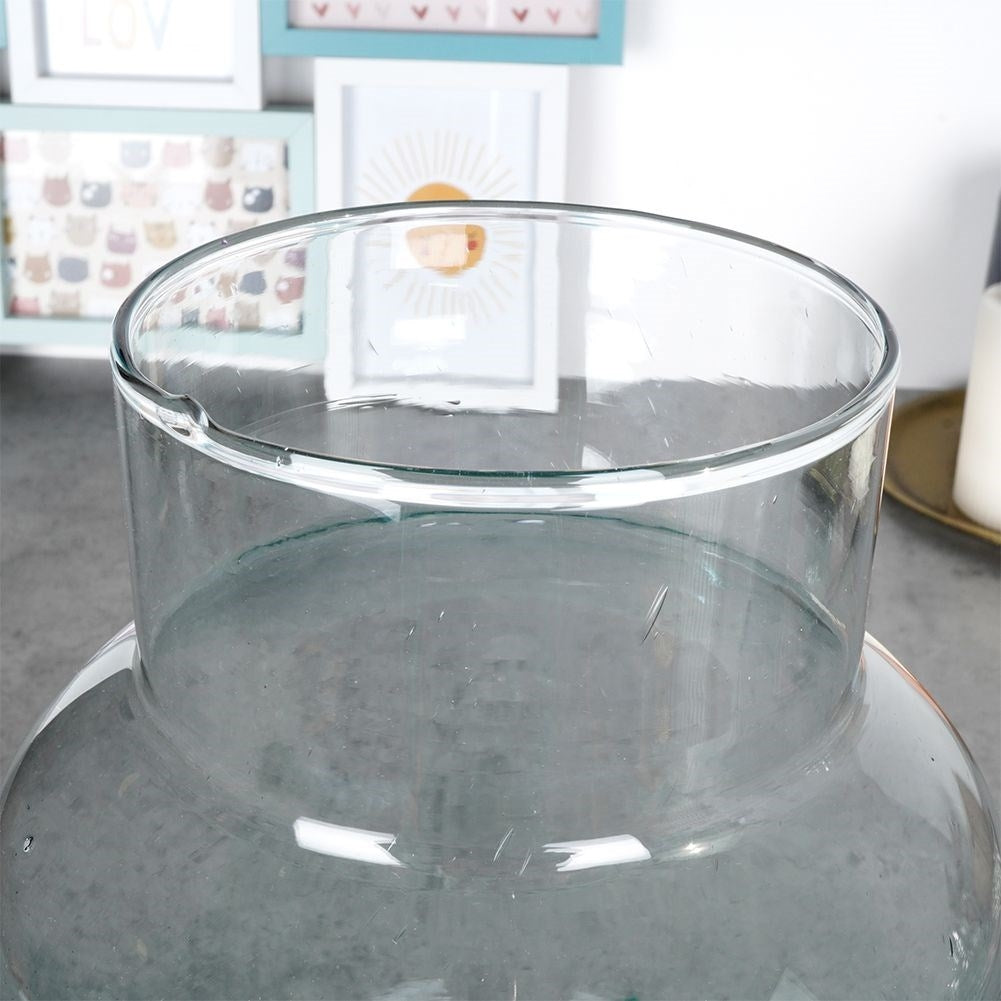 Recycled blue glass vase for fresh and artificial flowers