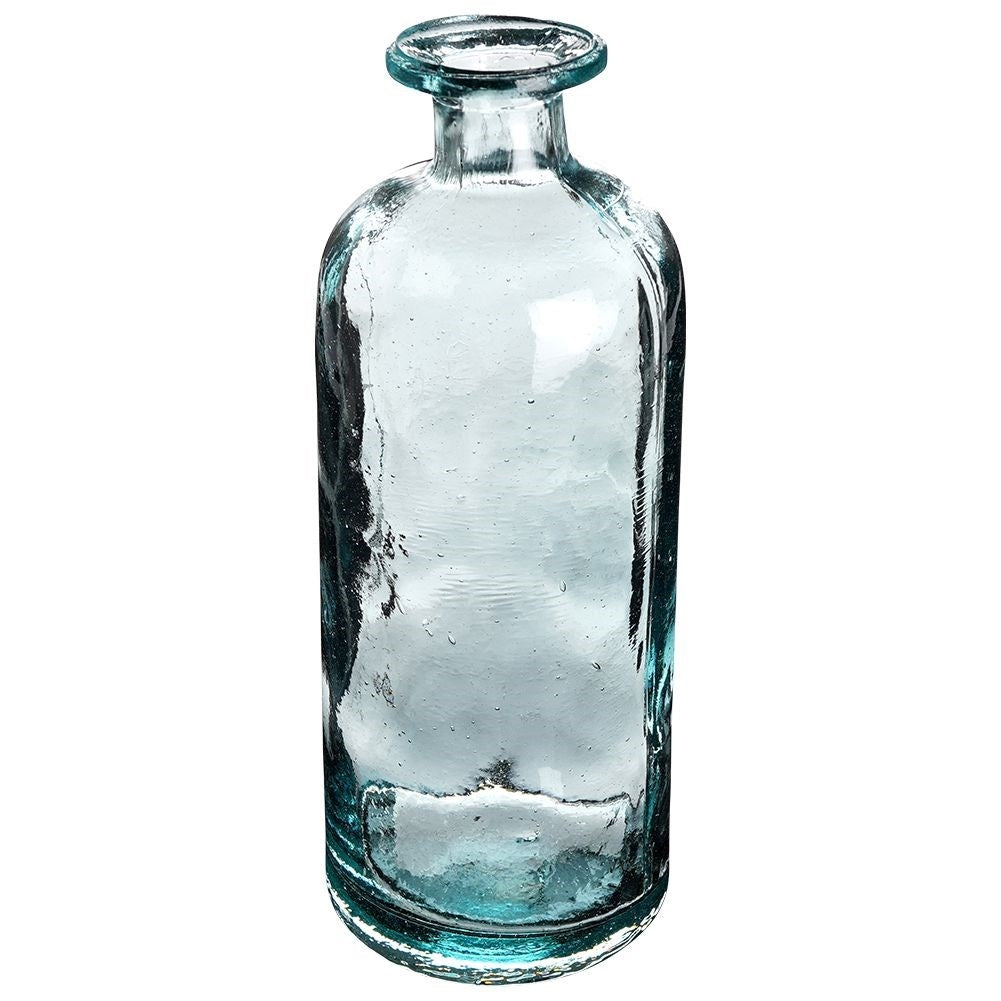Recycled blue glass vase for fresh and artificial flowers