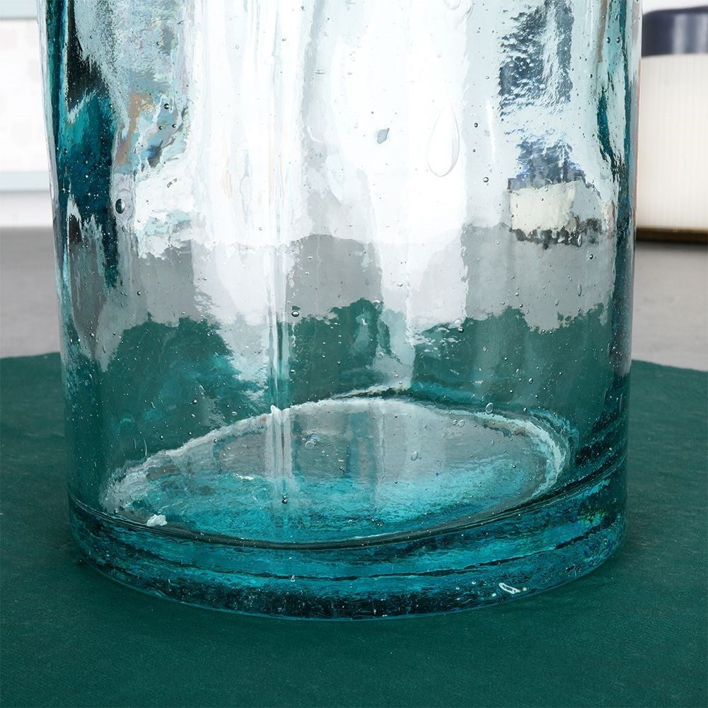 Recycled blue glass vase for fresh and artificial flowers