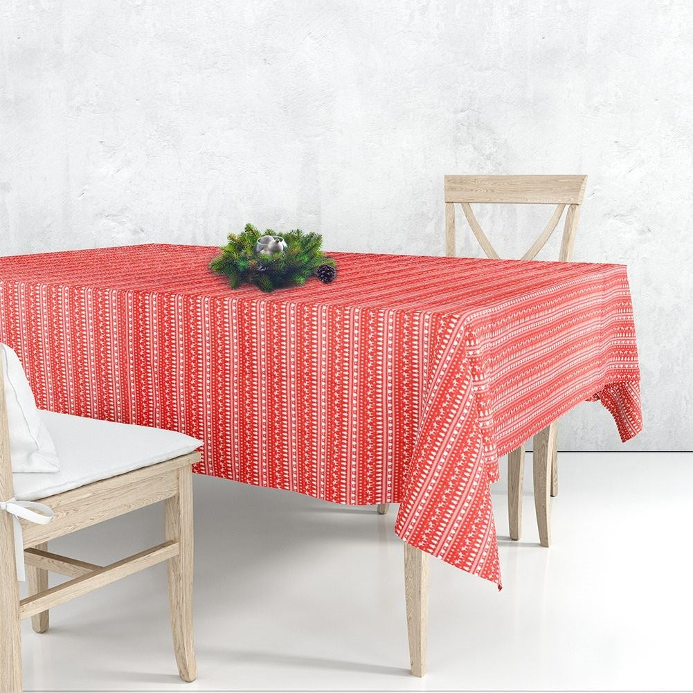 Red Cloth with Christmas decorations 130x180 cm