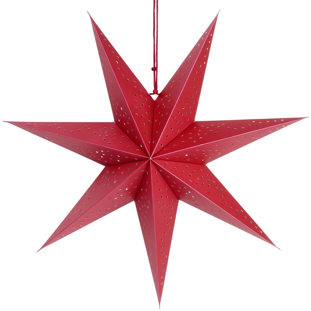 Red Paper Decorative Star, 45 cm, Openwork Design