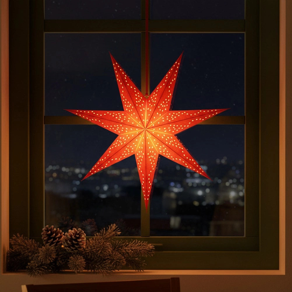 Red Paper Decorative Star, 45 cm, Openwork Design