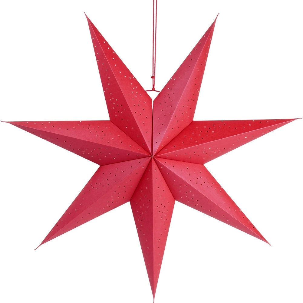 Red Paper Decorative Star, 75 cm, Lace Pattern