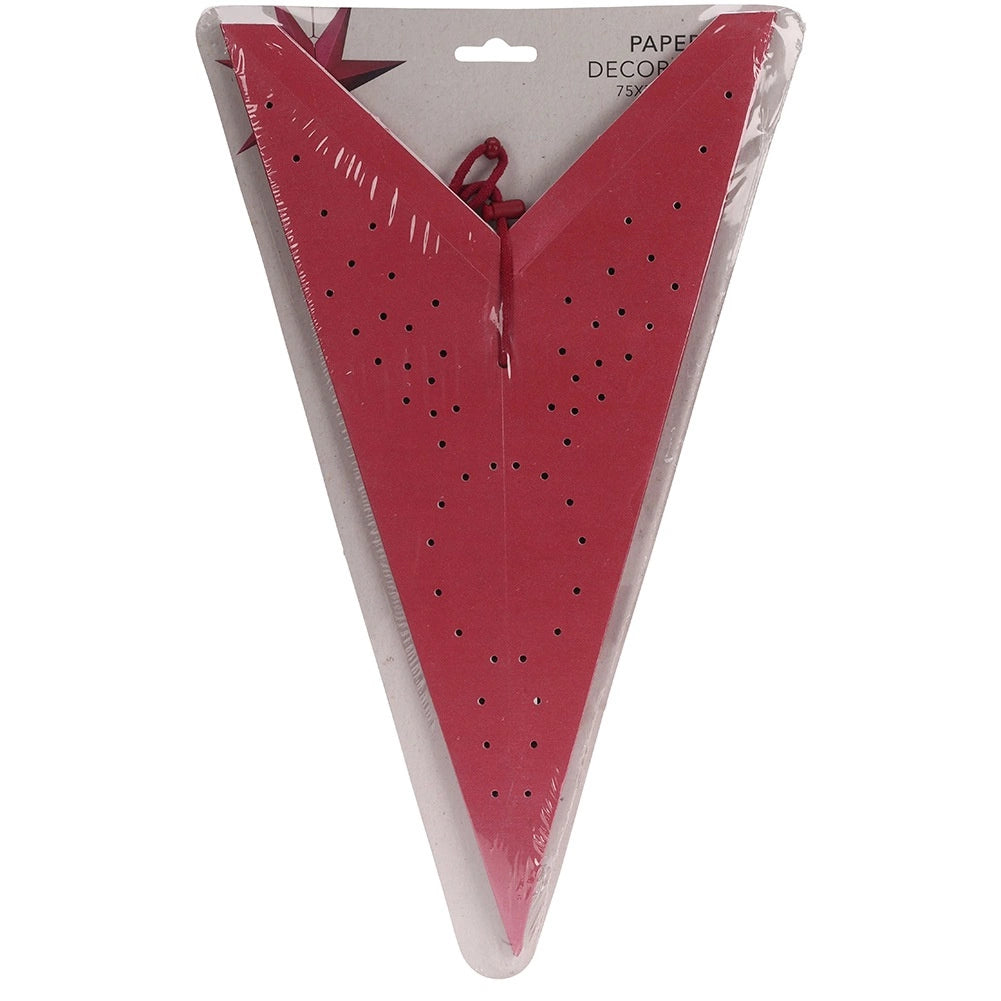 Red Paper Decorative Star, 75 cm, Lace Pattern