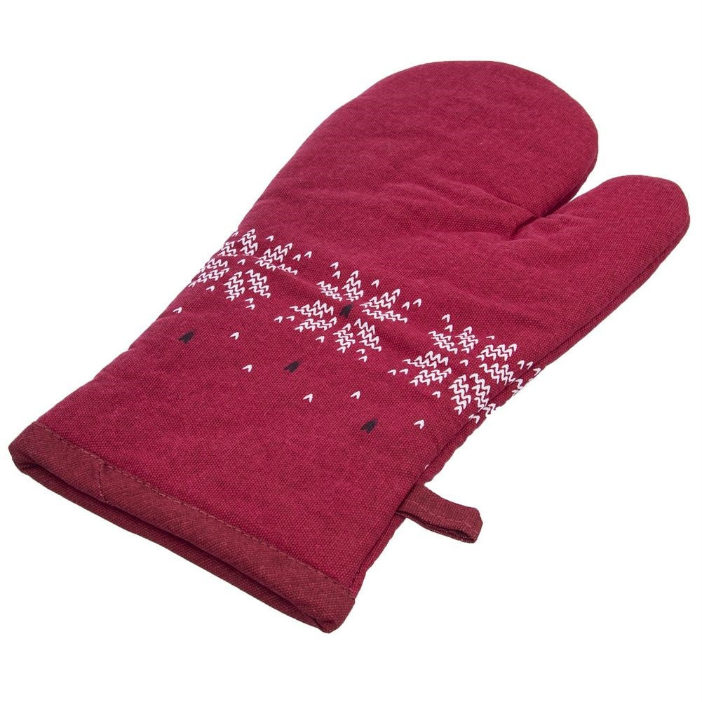 Red cotton oven glove 31 cm