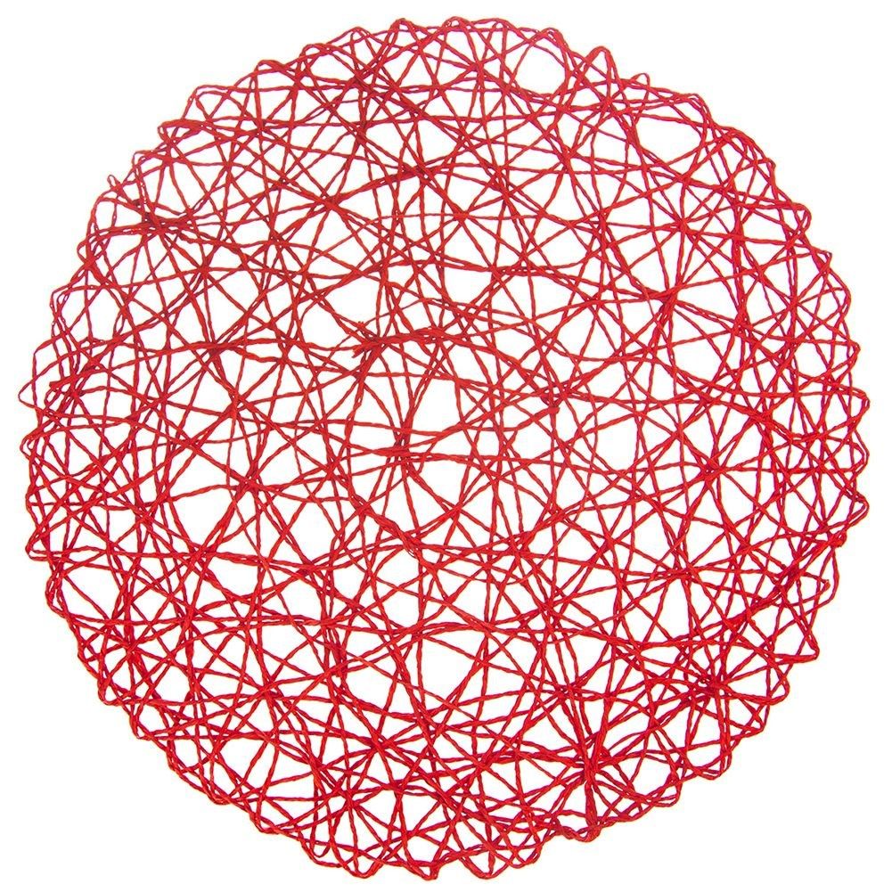 Red round paper placemat, 35 cm diameter