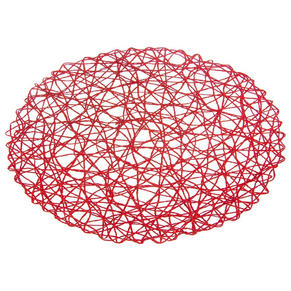 Red round paper placemat, 35 cm diameter