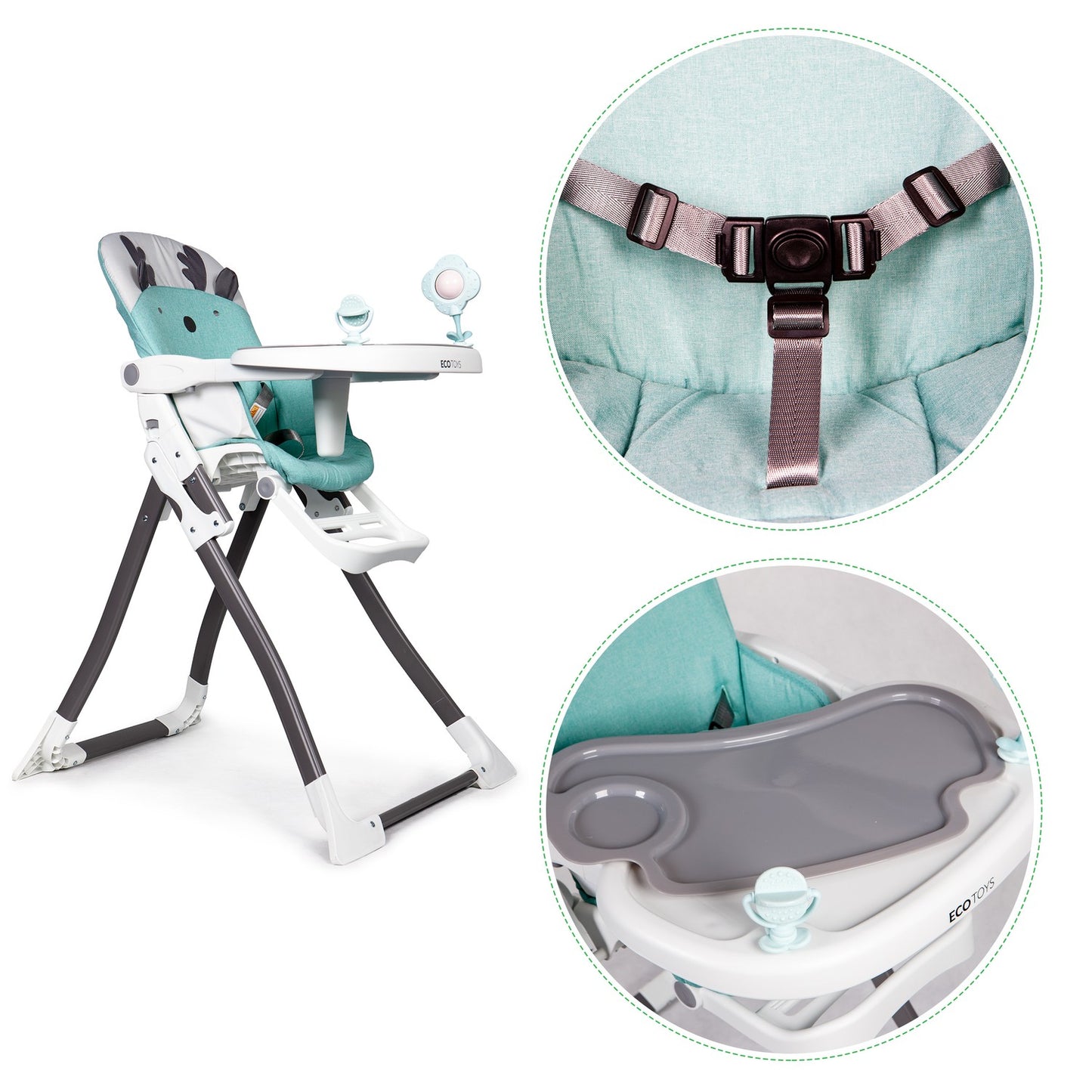 Reindeer foldable feeding chair ECOTOYS
