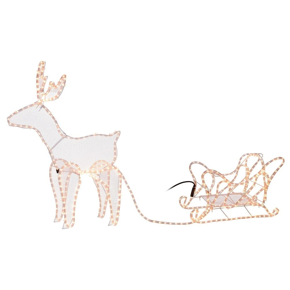 Reindeer with sled, 504 LED lights, indoor/outdoor Christmas decoration