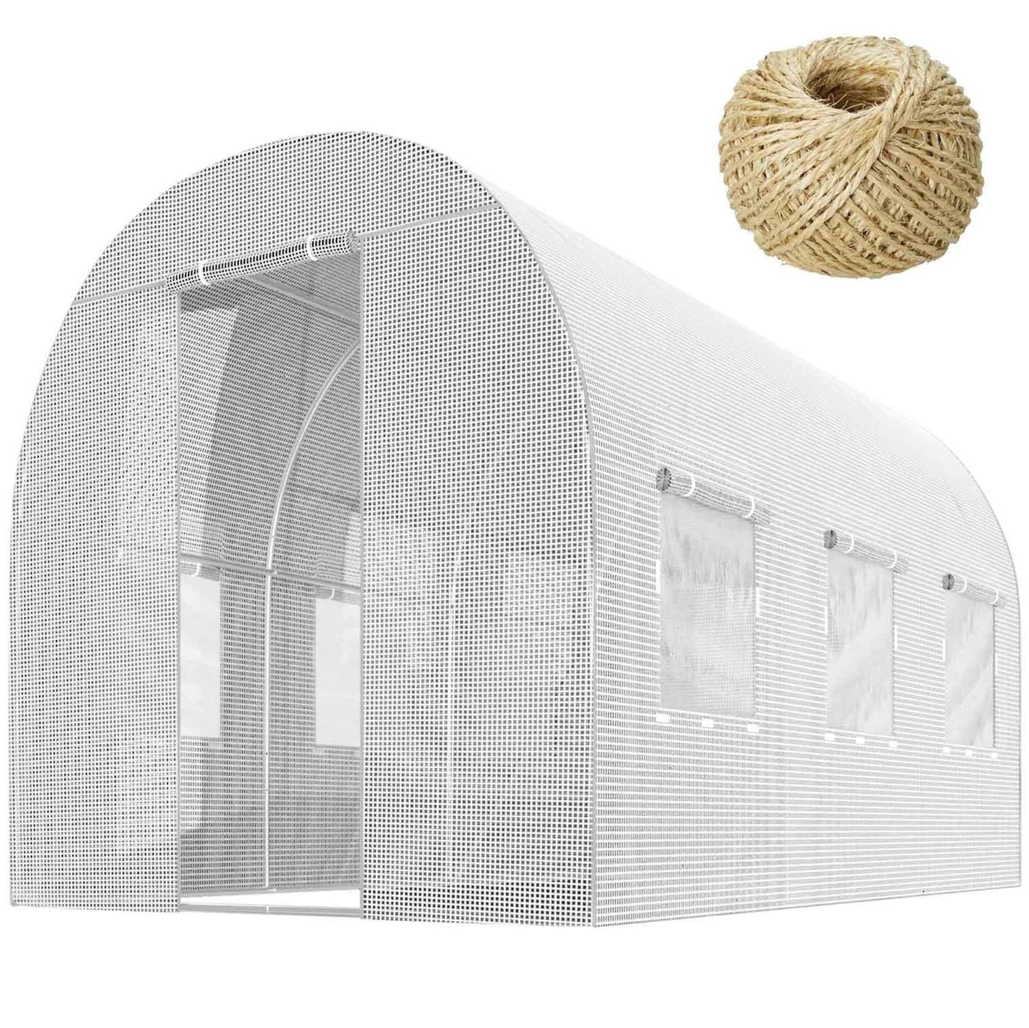 Reinforced garden tunnel 2x3.5m (7m2) white Plonos