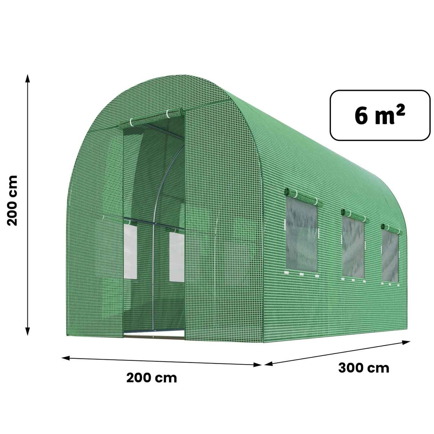 Reinforced garden tunnel 2x3m 6m2 Plonos