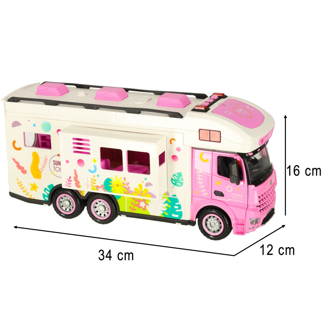 Remote Control Camper Car, 2.4GHz, Lights & Sounds, Pink