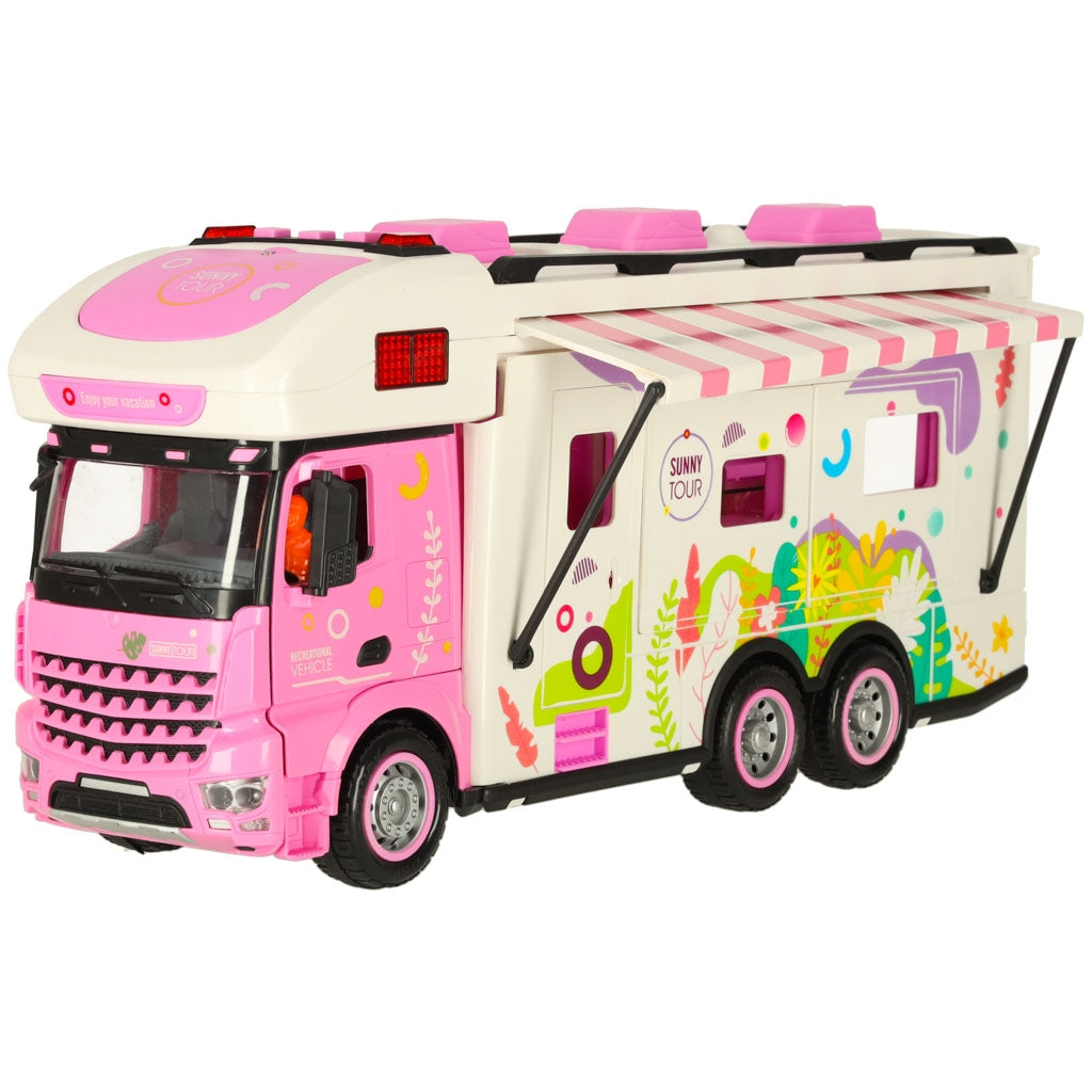 Remote Control Camper Car, 2.4GHz, Lights & Sounds, Pink