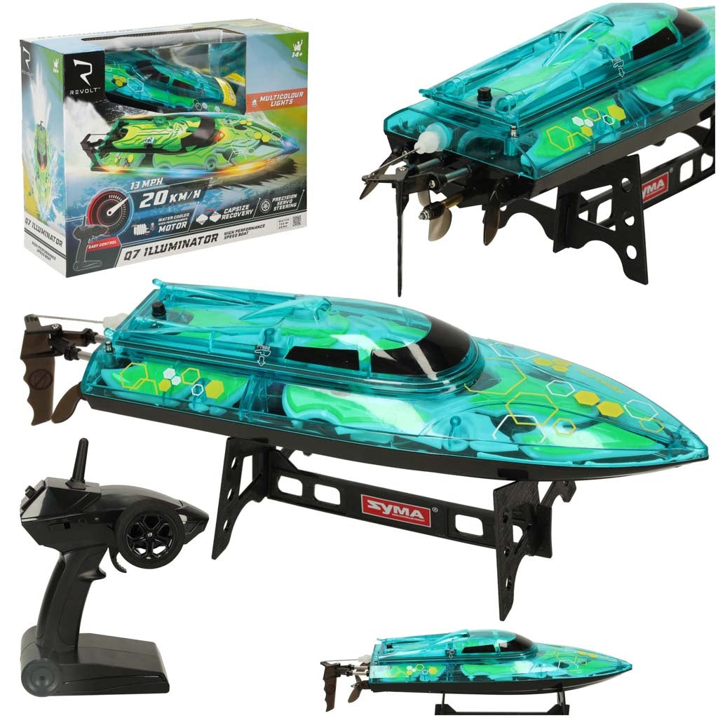 Remote control boat RC Revolt ILLUMINATOR green