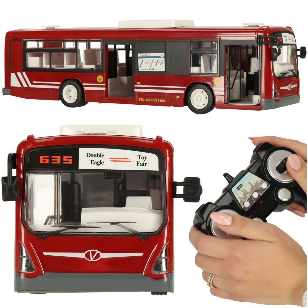 Remote controlled RC bus with doors red