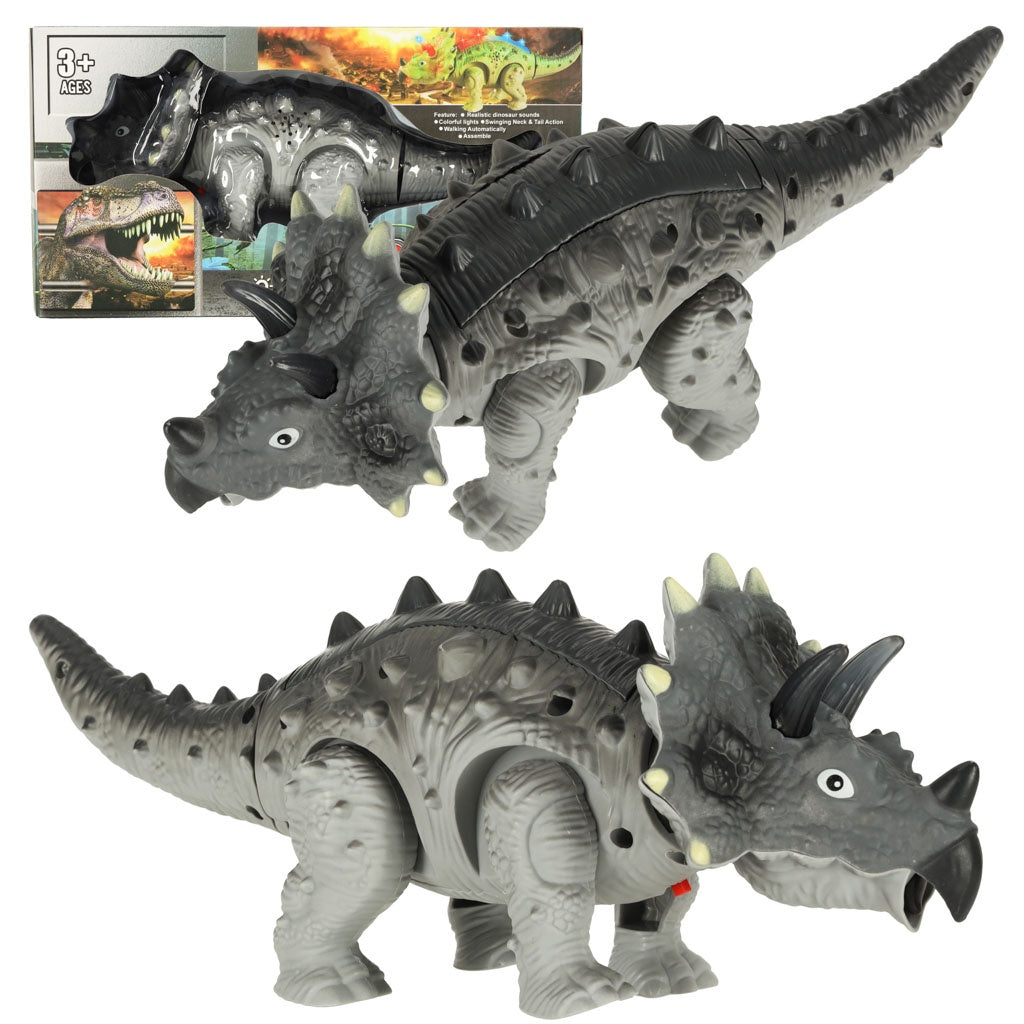 Remote-controlled dinosaur RC Triceratops walks lights up roars