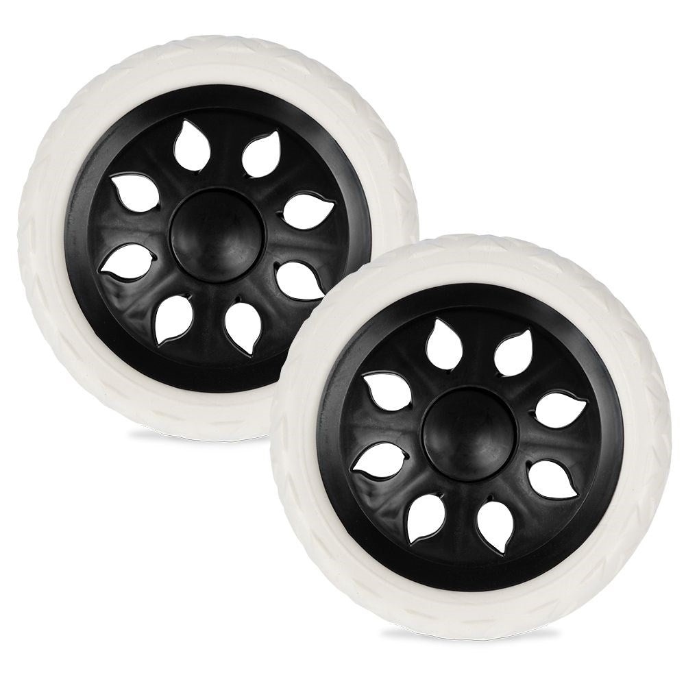 Replaceable black wheels 16 cm for shopping carts, 2-pack
