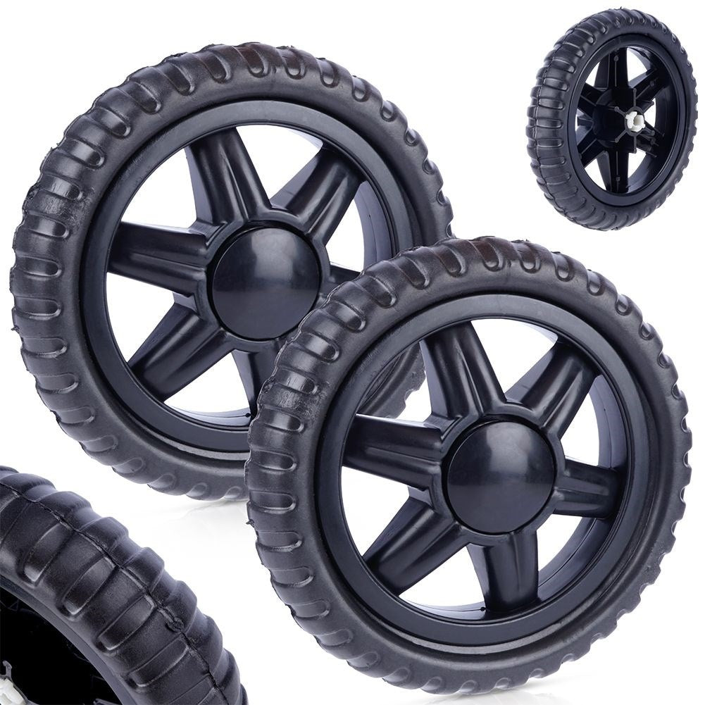 Replaceable black wheels for shopping trolleys - 2-pack