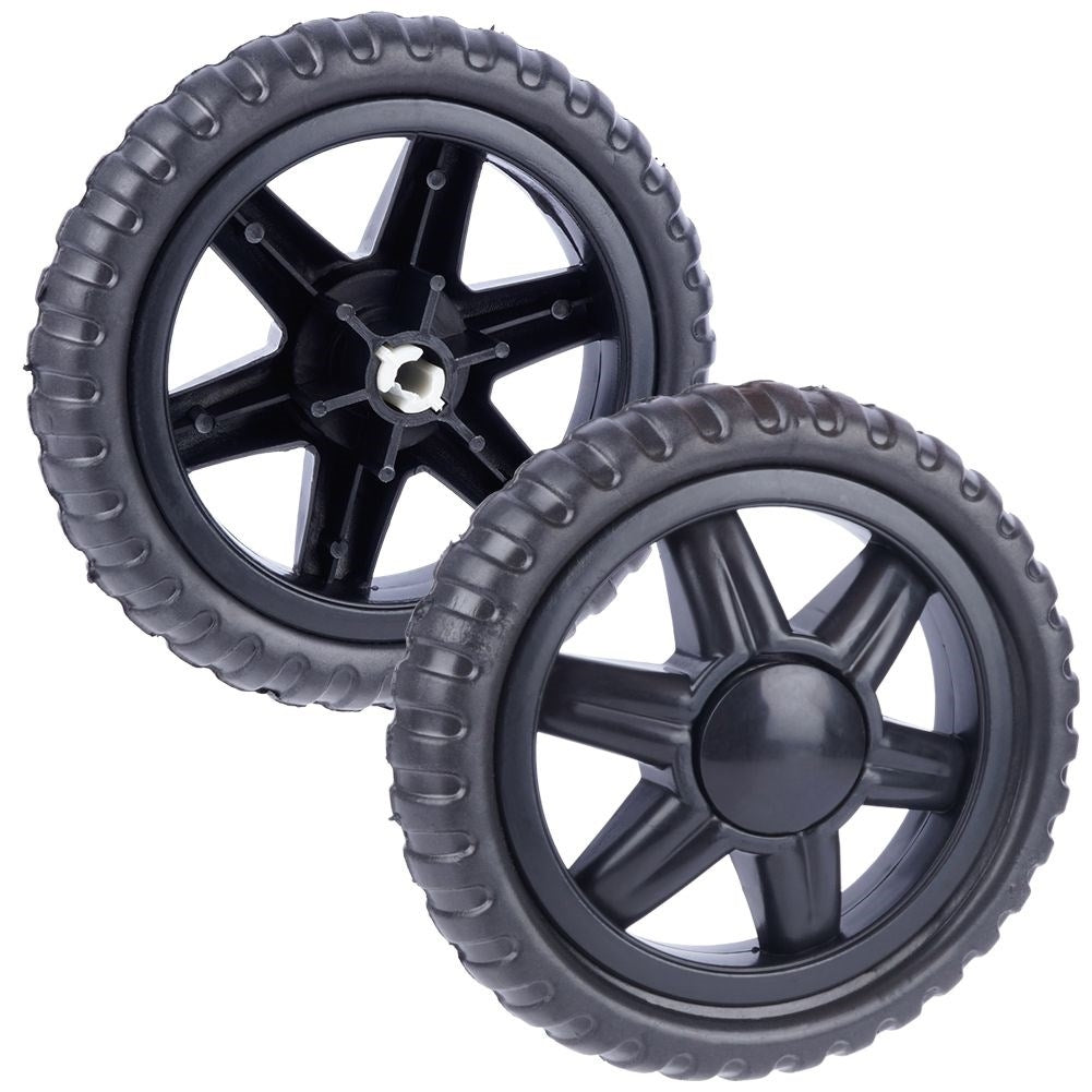 Replaceable black wheels for shopping trolleys - 2-pack