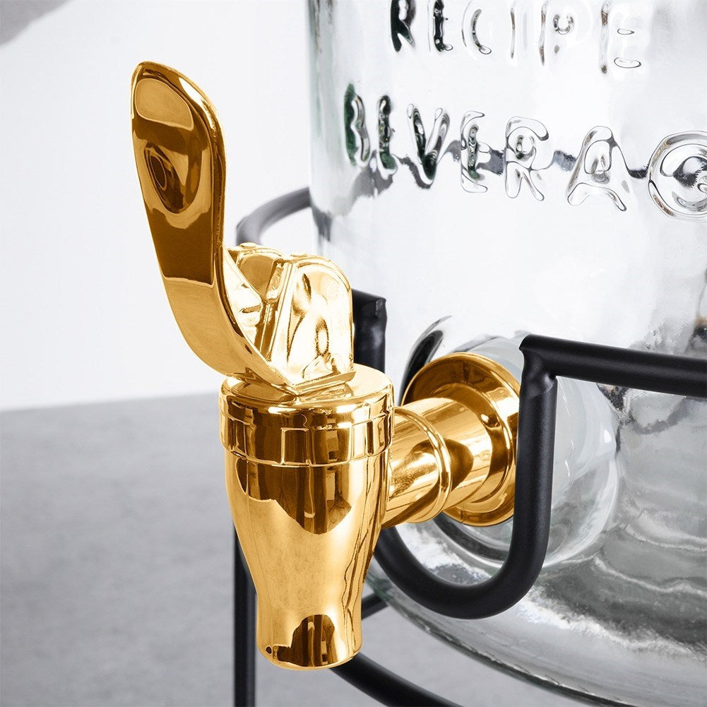 Replaceable durable plastic faucet in gold with gaskets and cover plug
