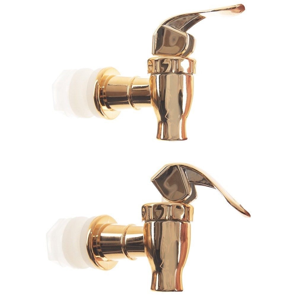 Replaceable durable plastic faucet in gold with gaskets and cover plug