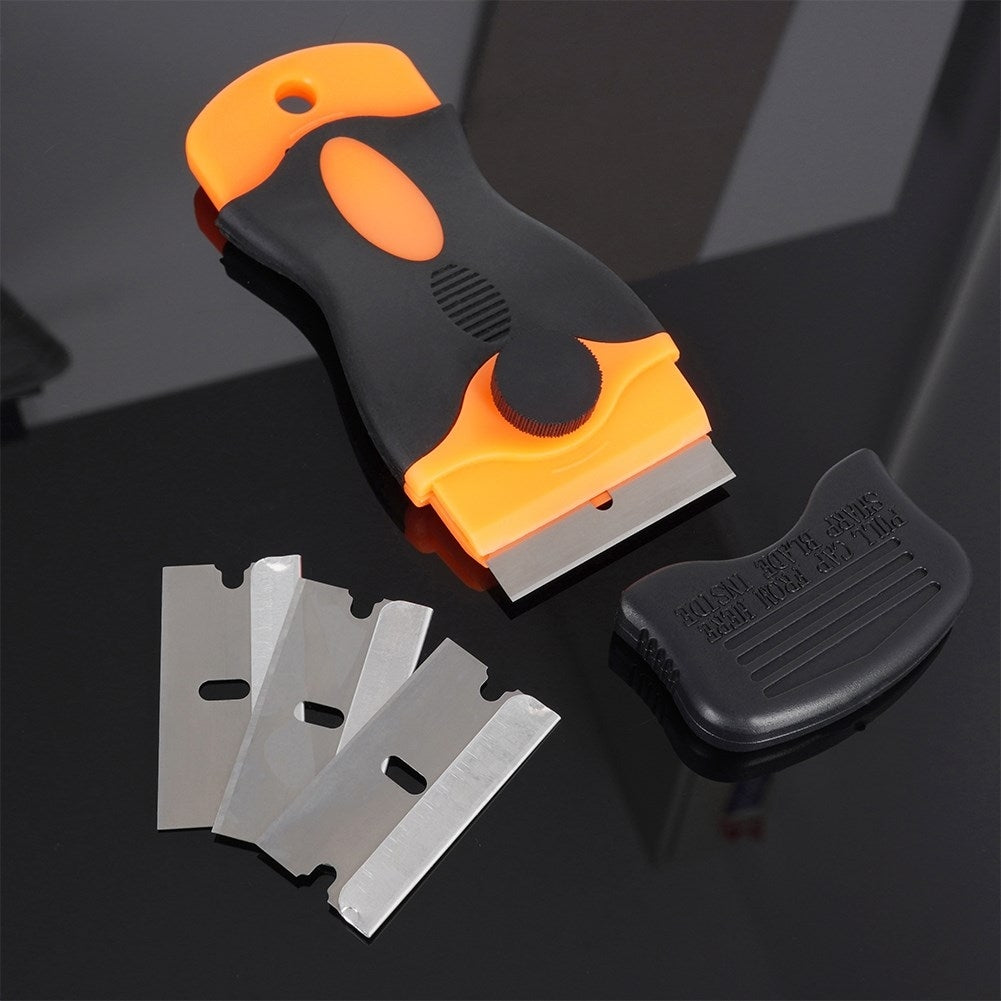 Replaceable scraper blades for glass, ceramic and induction hobs