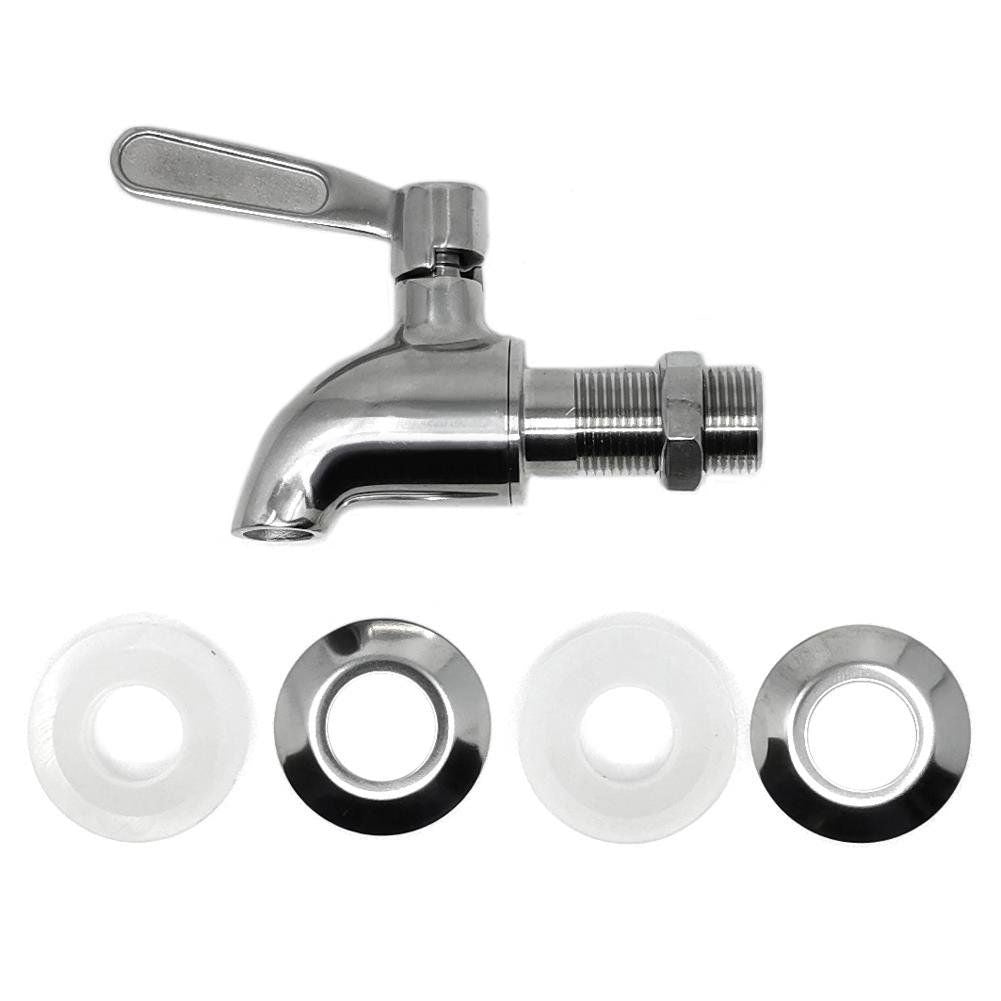 Replaceable tap for cans, steel, robust with gaskets.
