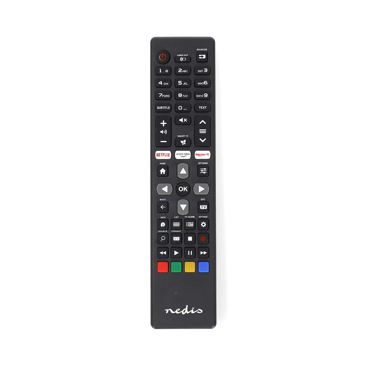 Replacement Remote Control | Fits: Philips | Preprogrammed | 1 Unit | Amazon Prime / Netflix Button / Rakuten TV Button | Infrared | Black