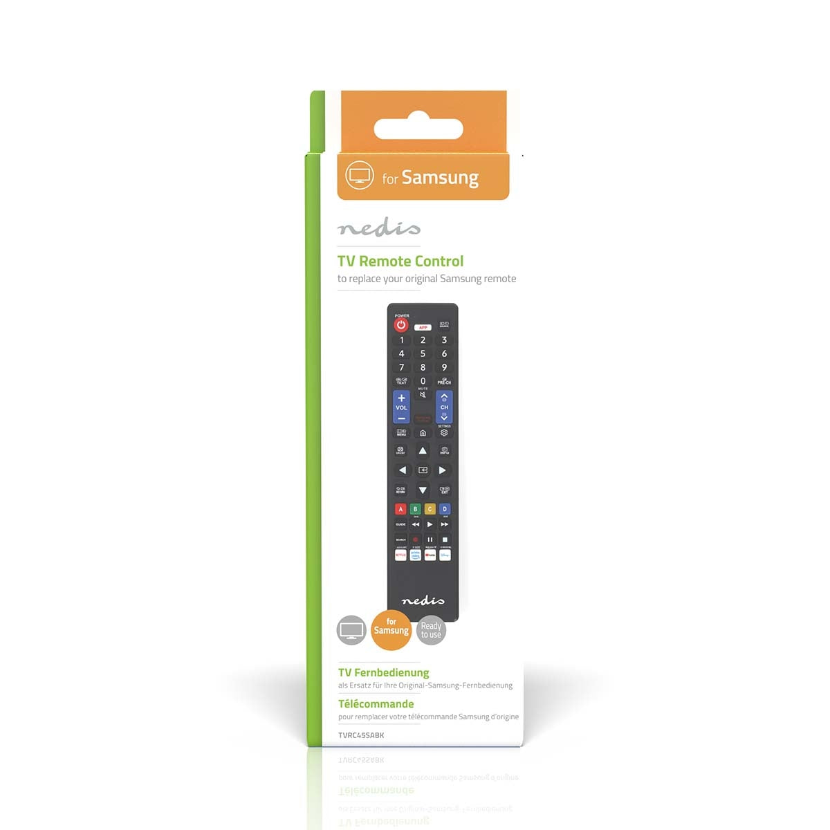 Replacement Remote Control | Fits: Samsung | Preprogrammed | 1 Unit | Amazon Prime / Disney + Button / Netflix Button / Youtube Button | Infrared | Black