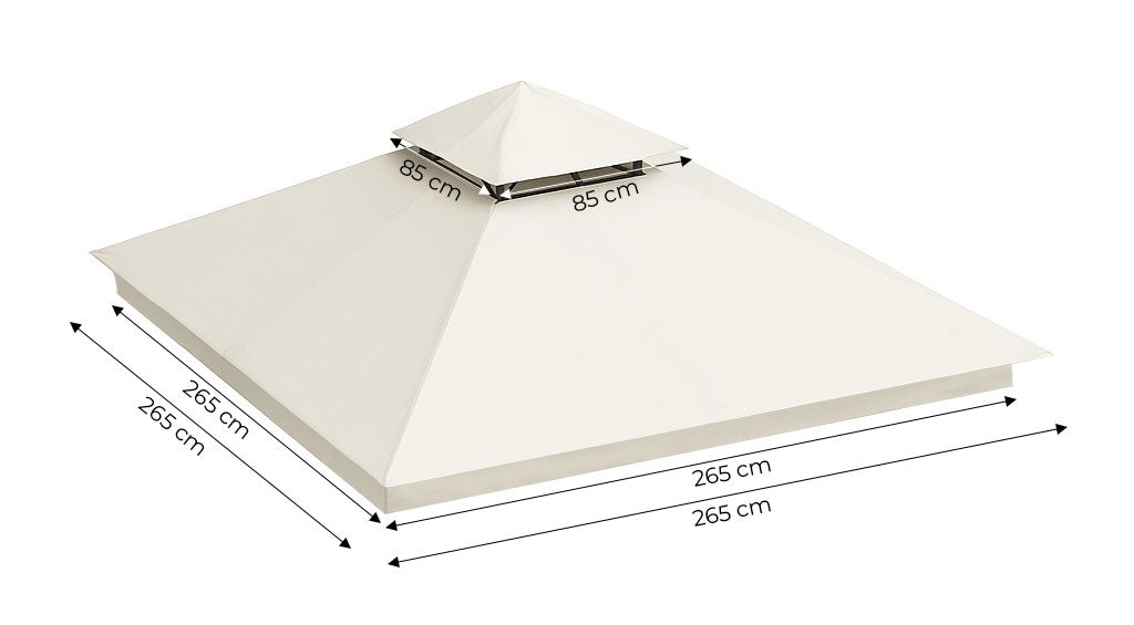 Replacement Roof for Garden Pavilion 3x3 m Waterproof with Ventilation Opening Beige MultiGarden