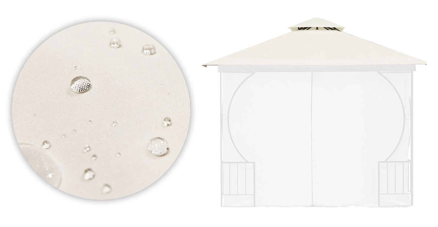 Replacement Roof for Garden Pavilion 3x3 m Waterproof with Ventilation Opening Beige MultiGarden