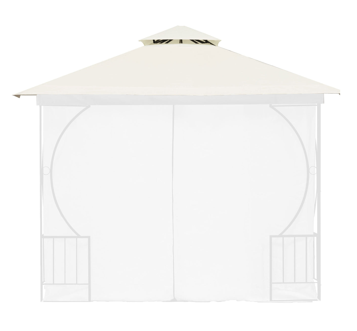 Replacement Roof for Garden Pavilion 3x3 m Waterproof with Ventilation Opening Beige MultiGarden