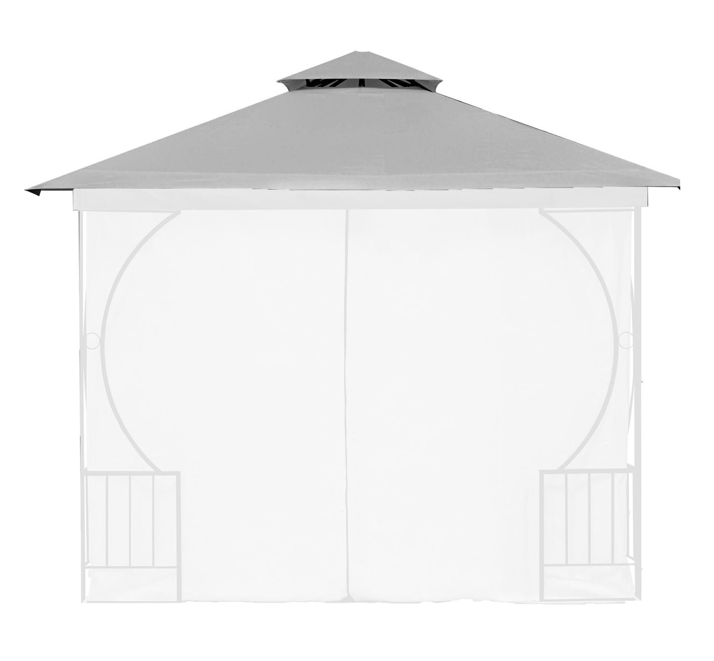 Replacement Roof for Garden Pavilion 3x3 m Waterproof with Ventilation Opening Grey MultiGarden